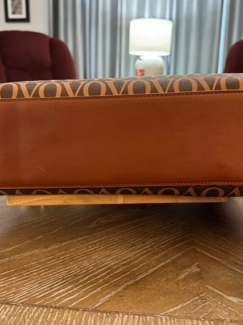 Valentino Orlandi XL Brown Monogram Canvas Messenger Tote MSRP - $299